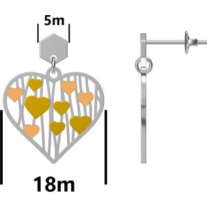 Srebrne naušnice srca-SE46387