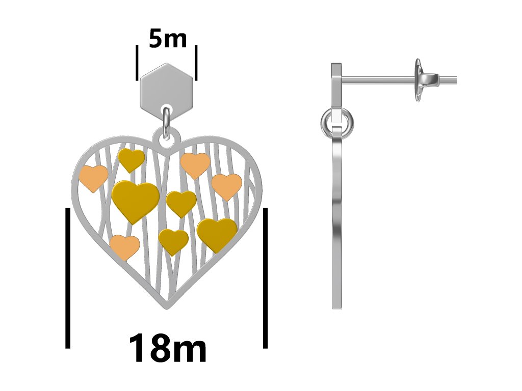 Srebrne naušnice srca-SE46387