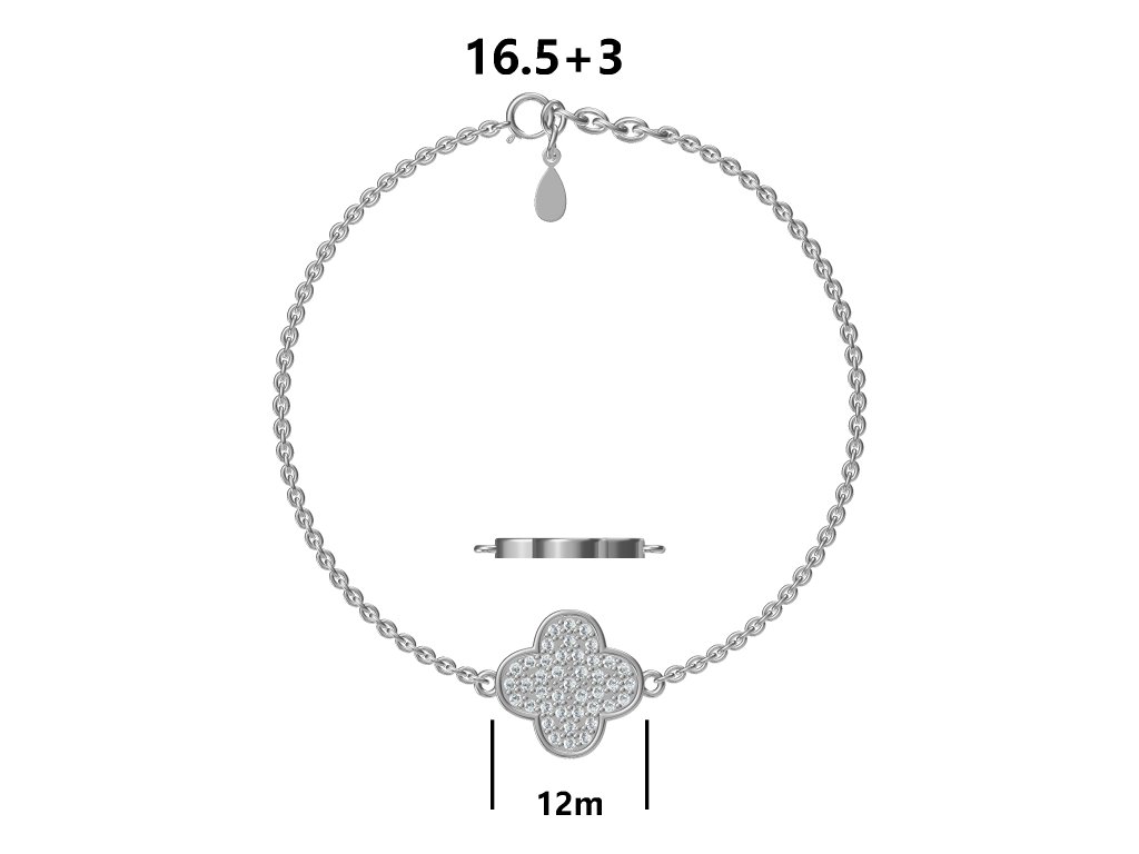 Srebrna narukvica cvijet-SB52098