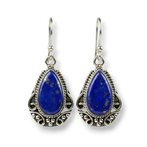 Srebrne naušnice lapis lazuli-SE10931-lapis lazuli