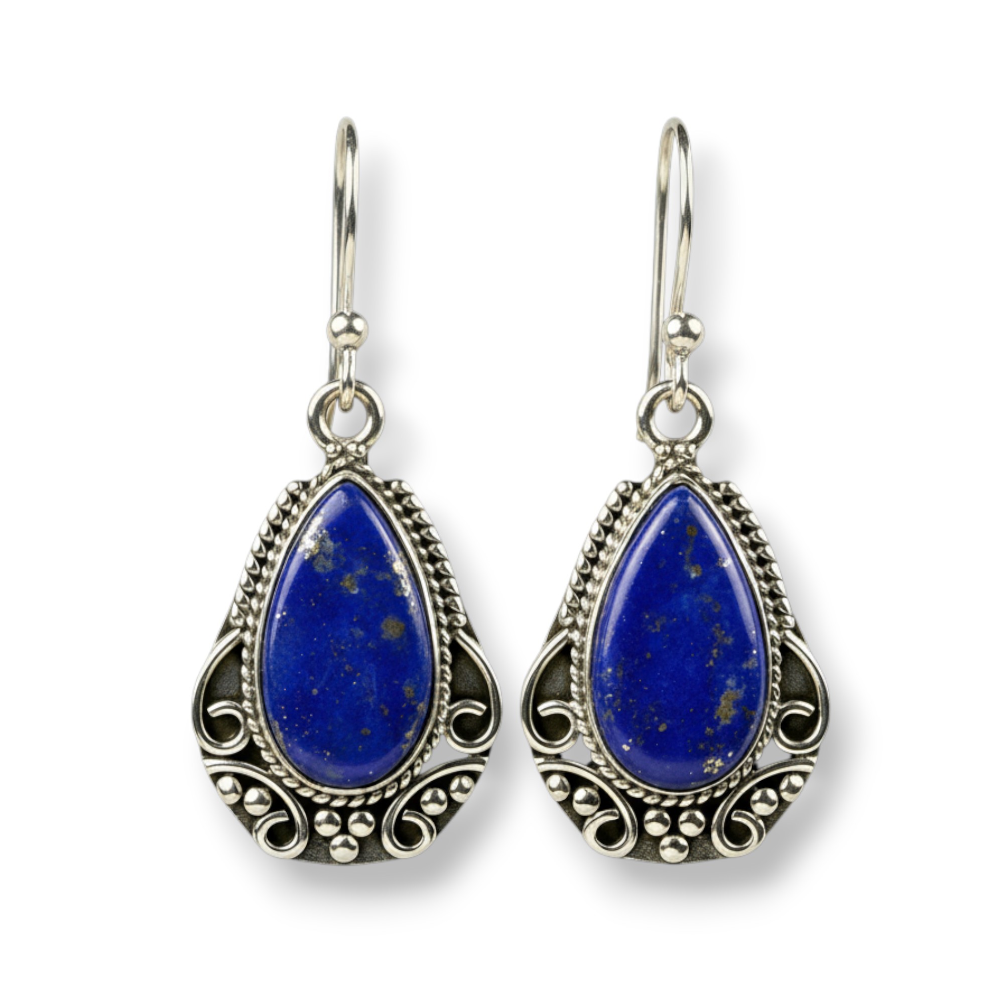 Srebrne naušnice lapis lazuli-SE10931-lapis lazuli