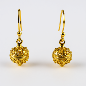 Srebrne naušnice šibenski botuni s pozlatom-SE112