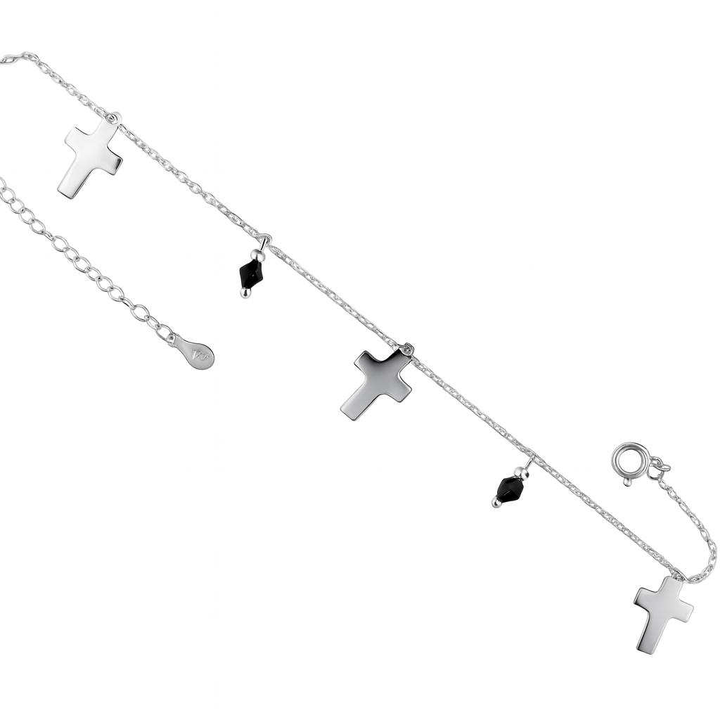 Srebrna narukvica križ-SB35815