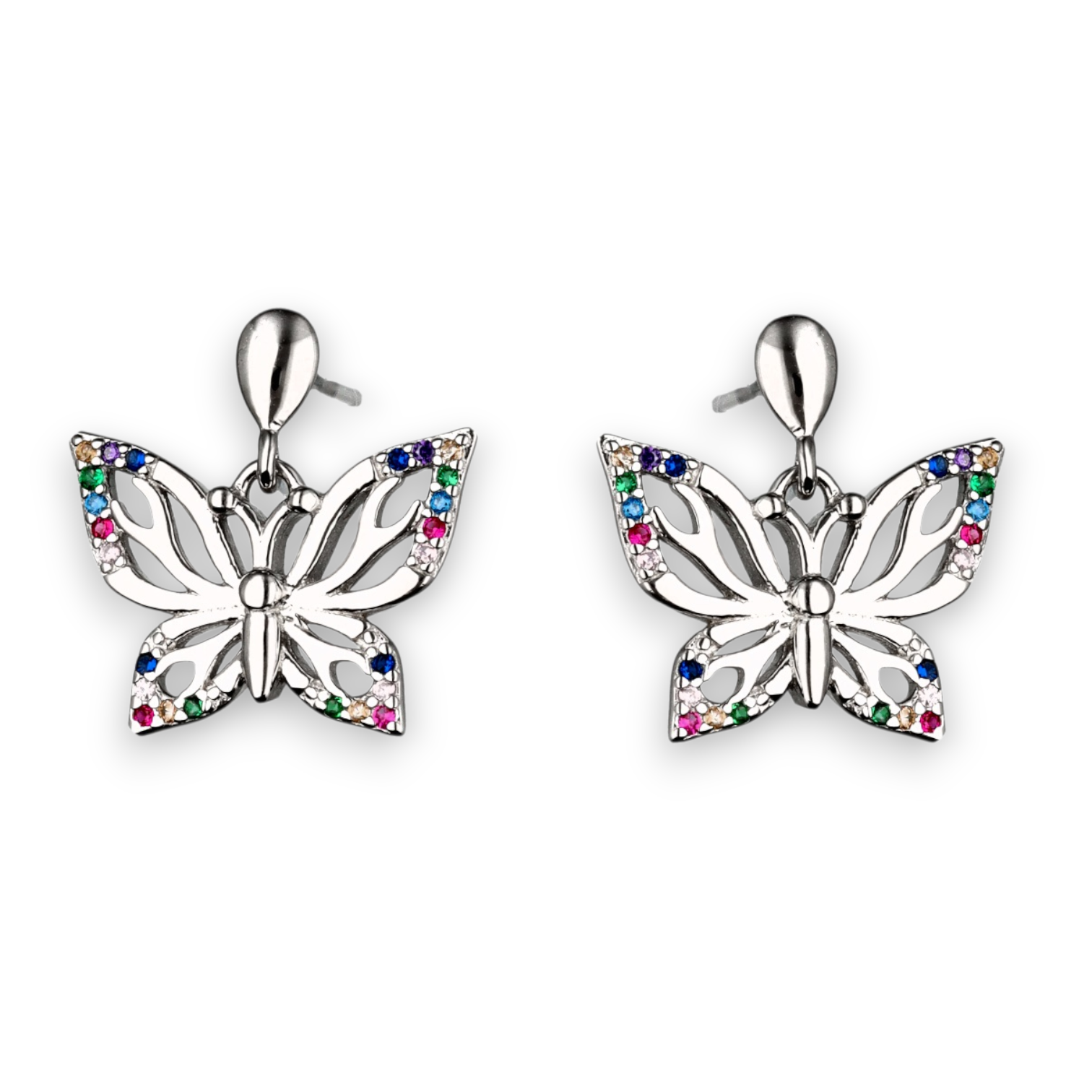 Srebrne naušnice leptiri-SE40522