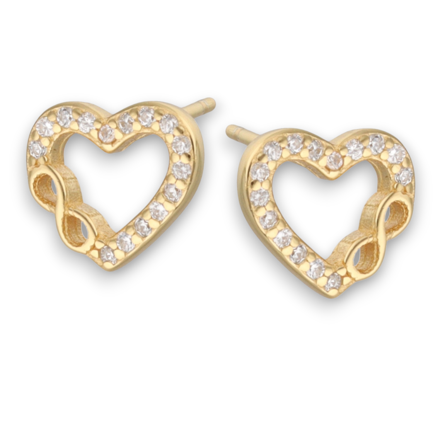 Srebrne naušnice srce i infinity-SE35240