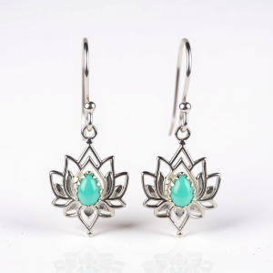 Srebrne naušnice amazonit-SE17994-amazonit